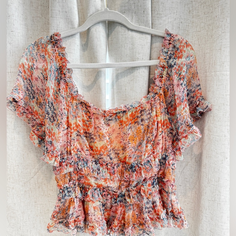 Floral Ruffle Women's Top